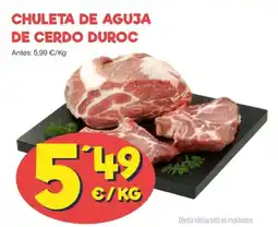 AhorraMas Chuleta de aguja de cerdo duroc oferta