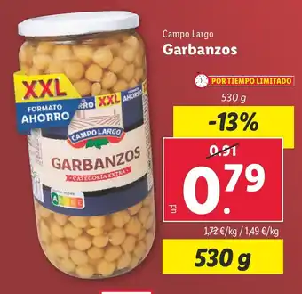 Lidl CAMPO LARGO Garbanzos oferta