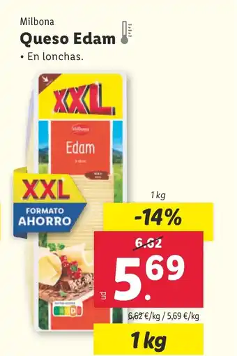 Lidl MILBONA Queso Edam oferta