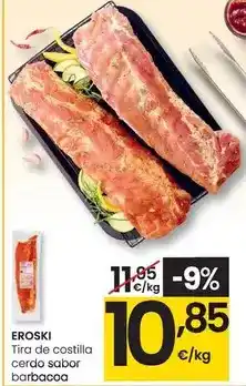 Eroski Eroski - tira de costilla cerdo sabor barbacoa oferta