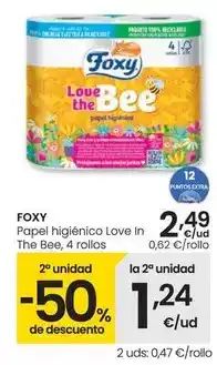 Eroski Foxy - papel higiénico love in the bee oferta