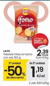 Eroski Lay's - patatas fritas al horno con sal oferta