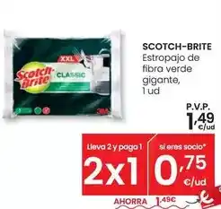 Eroski Scotch-brite - estropajo de fibra verde gigante oferta