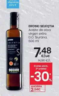 Eroski Eroski seleqtia - aceite de oliva virgen extra d.o. siurana oferta