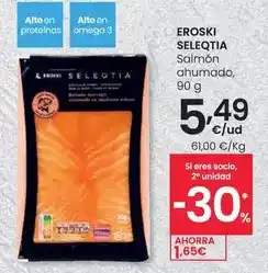 Eroski Eroski seleqtia - salmon ahumado oferta
