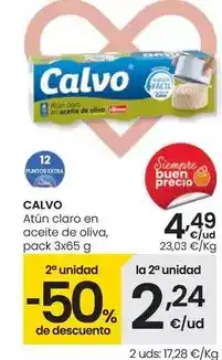 Eroski Calvo - atun claro en aceite de oliva oferta