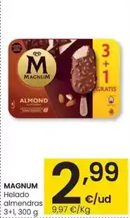 Eroski Magnum - helado almendras 3+1 oferta