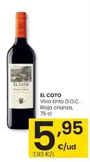 Eroski El coto - vino tinto d.o.c. rioja crianza oferta