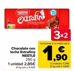Carrefour Nestlé - chocolate con leche extrafino oferta