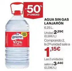 El Corte Inglés Lanjarón - agua sin gas oferta