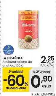 Eroski La española - aceituna rellena de anchoa oferta