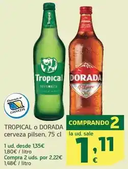 HiperDino Tropical - cerveza pilsen oferta