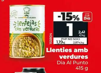 Dia Llenties amb verdures oferta