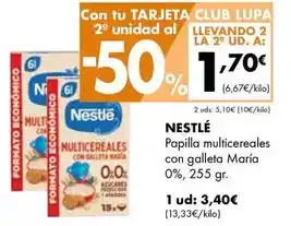 Supermercados Lupa Nestlé - papilla multicereales con galleta maria 0% oferta