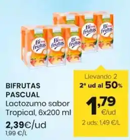 Autoservicios Familia Pascual - bifrutas lactozumo sabor tropical oferta
