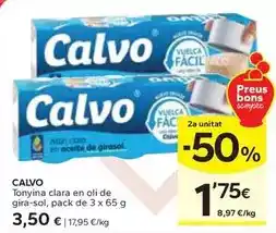 Caprabo Calvo - tonyina clara en oli de gira-sol oferta