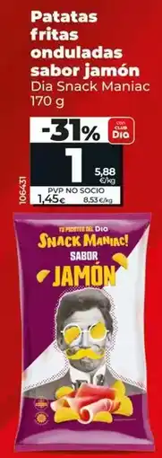 Dia Dia snack maniac - patatas fritas onduladas sabor jamon oferta