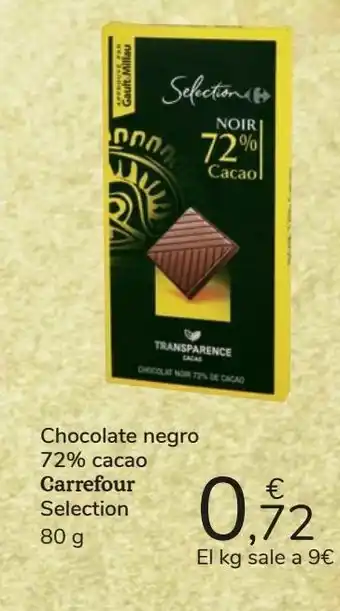 Carrefour Chocolate negro 72% cacao carrefour selection oferta