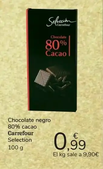Carrefour Chocolate negro 80% cacao carrefour selection oferta
