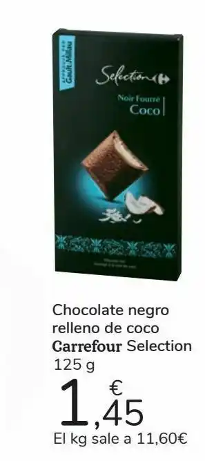 Carrefour Chocolate negro relleno de coco carrefour selection oferta