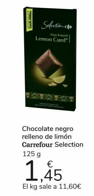 Carrefour Chocolate negro relleno de limón carrefour selection oferta