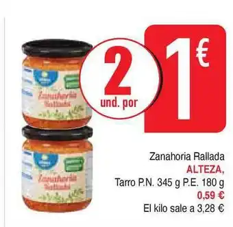 Masymas Alteza Zanahoria Rallada, Tarro P.N. 345g oferta