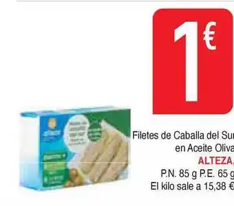 Masymas Alteza Filetes de Caballa del Sul en Aceite Oliva, P.N. 85g oferta
