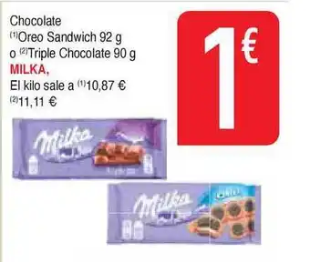 Masymas Milka Chocolate Oreo Sandwich 92g O Triple Chocolate 90g oferta