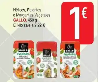 Masymas Gallo Hélices, Pajaritas O Margaritas Vegetales 450g oferta