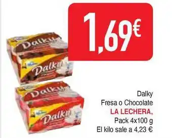 Masymas La Lechera Dalky Fresa O Chocolate, Pack 4x100g oferta