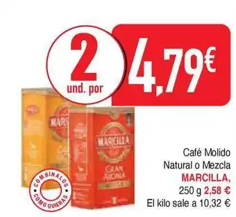 Masymas Marcilla Café Molido Natural O Marcilla Mezcla 250g oferta