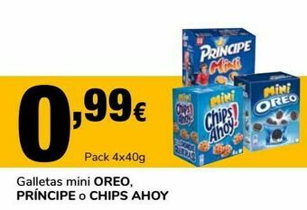 Supeco Galletas mini oreo, príncipe o chips ahoy oferta