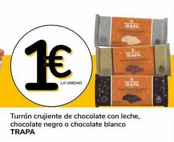 Supeco Turrón crujiente de chocolate con leche, chocolate negro o chocolate lanco trapa oferta