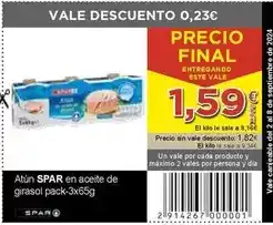 SPAR Spar - atun en aceite de girasol oferta