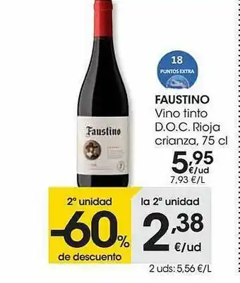 Eroski Faustino Vino Tinto D.O.C. Rioja Crianza 75 cl oferta