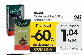 Eroski Baqué Cafés Molidos 250g Señalizados oferta
