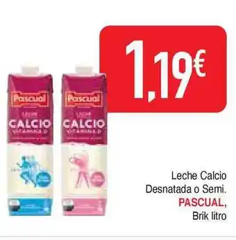 Masymas Pascual Leche Calcio Desnatada O Semi, Brik litro oferta