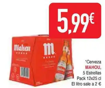 Masymas Mahou Cerveza 5 Estrellas, Pack 12x25cl oferta