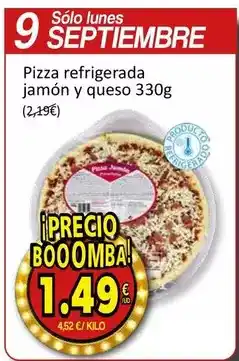 SPAR Pizza refrigerada jamon y queso oferta