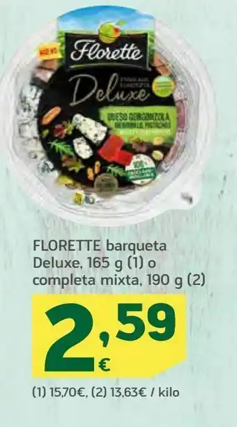 HiperDino Florette barqueta deluxe, 165 g o completa mixta 190 g oferta