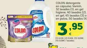 HiperDino colon detergente en cápsulas vanish, 32 lavados, en gel higiene, 40 lavados, en gel, 45 lavados o en polvo, 50 lavados oferta