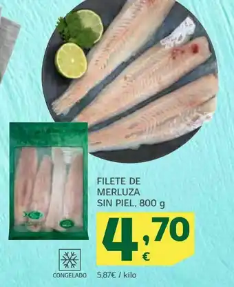 HiperDino Filetes de merluza sin piel, 800 g oferta