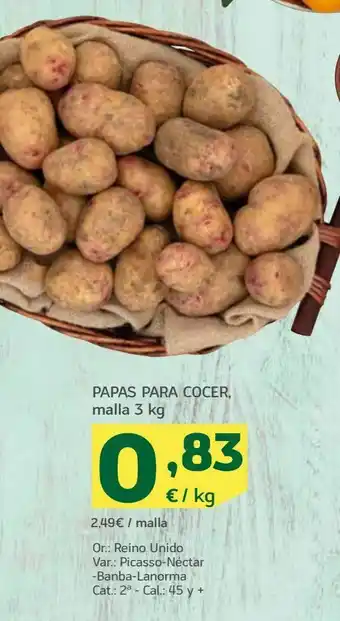 HiperDino Papas para cocer , malla 3 kg oferta