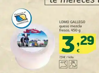 HiperDino Queso mezcla fresco lomo gallego 450 g oferta