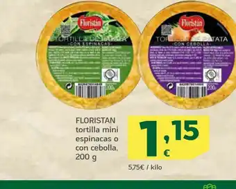 HiperDino Tortilla mini espinacas o con cebolla, 200 g floristan oferta