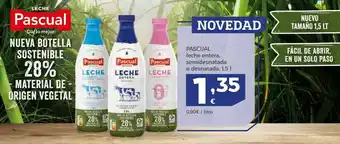 HiperDino Leche entera, semidesnatada o desnatada 1.5 l pascual oferta