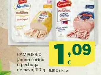HiperDino Jamón cocido o pechuga de pavo , 110 g campofrío oferta