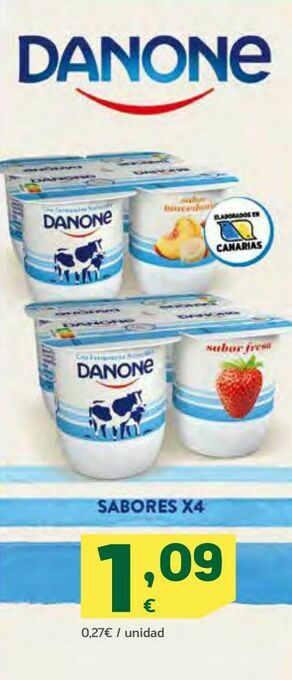 HiperDino Yogur danone sabores x 4 oferta