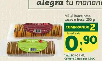 HiperDino Mels brazo nata, cacao o fresa 250 g oferta