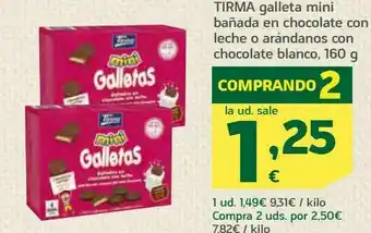 HiperDino tirma galleta mini bañada en chocolate con leche o arándanos con chocolate blanco 160 g oferta
